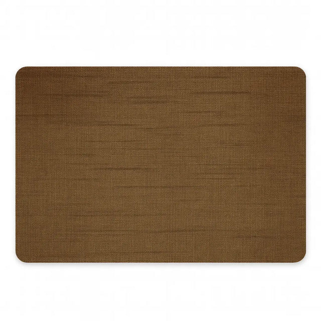 Vinyl placemat van kunststof in warm bruin geweven design met antislip en waterdichte afwerking
