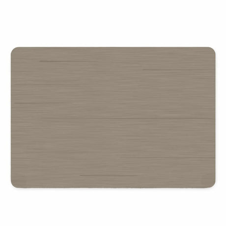 Vinyl placemat van kunststof in licht taupe ribbelstructuur met strakke afwerking