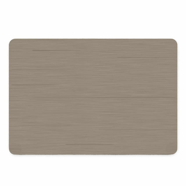 Vinyl placemat van kunststof in licht taupe ribbelstructuur met strakke afwerking