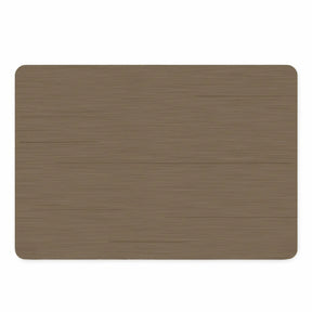 Vinyl placemat van kunststof in taupe ribbelstructuur met strakke afwerking