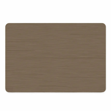 Vinyl placemat van kunststof in taupe ribbelstructuur met strakke afwerking