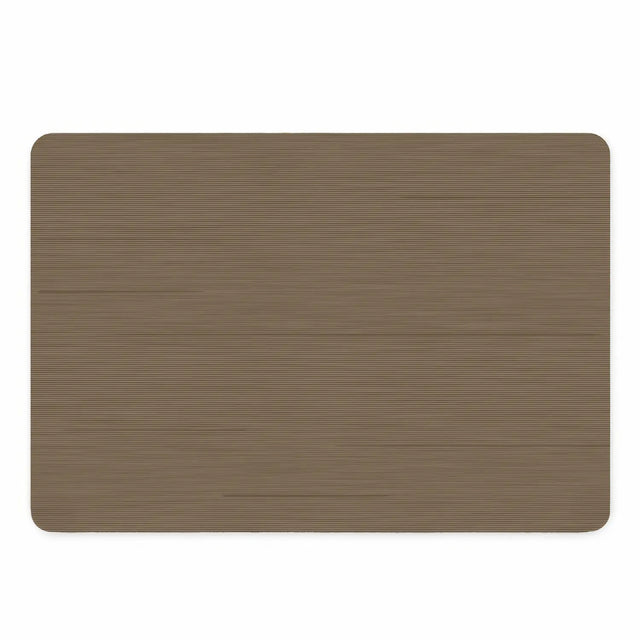 Vinyl placemat van kunststof in taupe ribbelstructuur met strakke afwerking