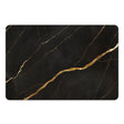 Vinyl placemat van kunststof met zwart marmer en gouden aders