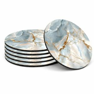 Luxe vinyl onderzetters - Azure Marble