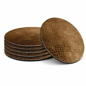 Luxe vinyl onderzetters - Golden Croco