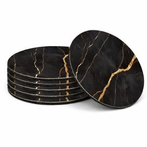 Luxe vinyl onderzetters - Noir Prestige