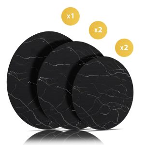 Inductie Beschermer Set Marmer – 5 Stuks | 3 Maten – Anti-Kras & Anti-Slip