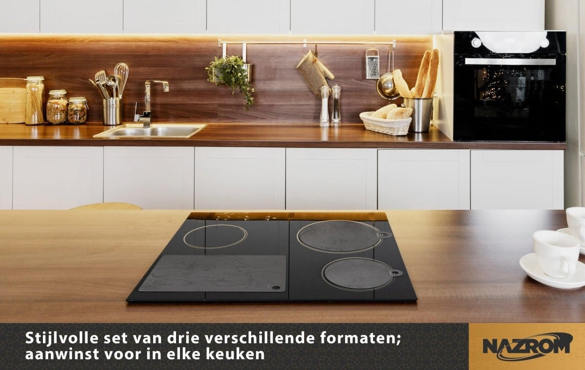 Inductie Beschermer – Inductie Mat - 5 Stuks – 3 Maten - Elegant Grijs - Afbeelding 3