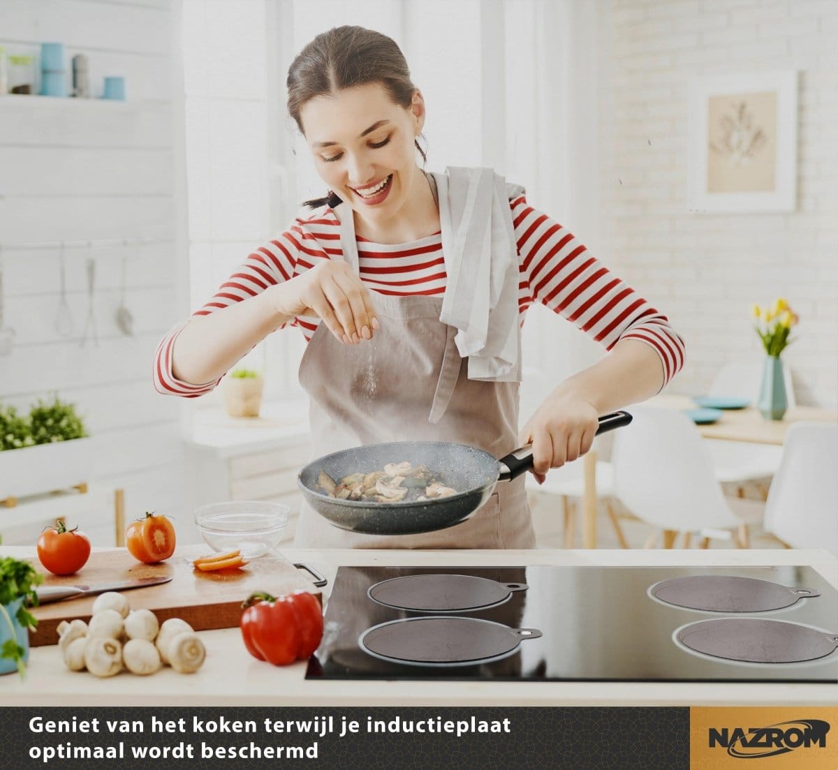 Inductie Beschermer – Inductie Mat - 5 Stuks – 3 Maten - Elegant Grijs - Afbeelding 4