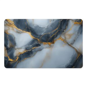 Luxe Vinyl Placemats Van Kunststof – Grijs Marmer Met Goudaccenten