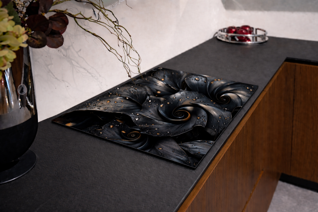 Afdekmat met zwarte rozen thema